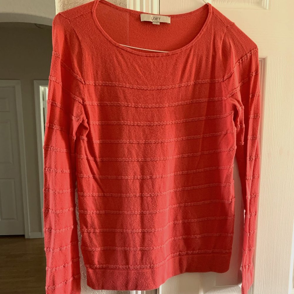 LOFT long sleeve cotton scoop neck sweater M